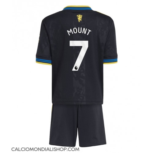 Maglie da calcio Manchester United Mason Mount #7 Terza Maglia Bambino 2025-26 Manica Corta (+ Pantaloni corti)